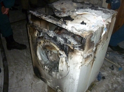 В Заволжье подожгли стиральную машину