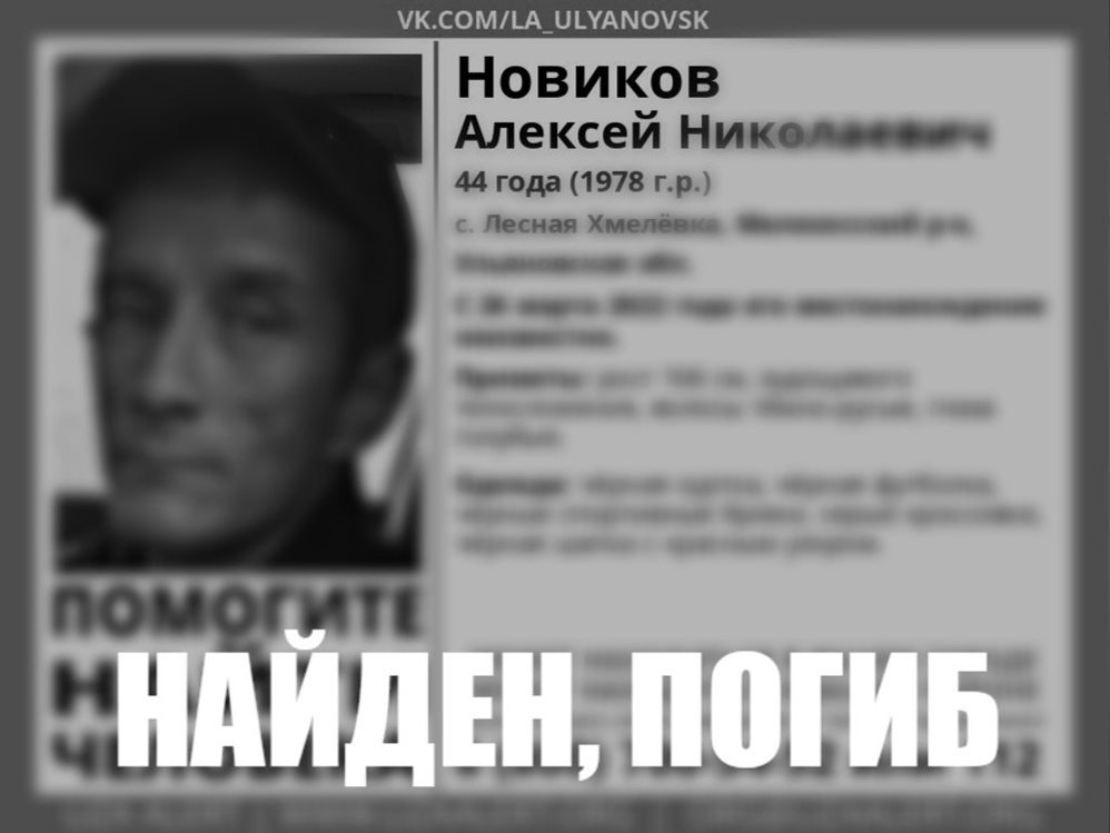В Ульяновской области пропавшего мужчину нашли погибшим