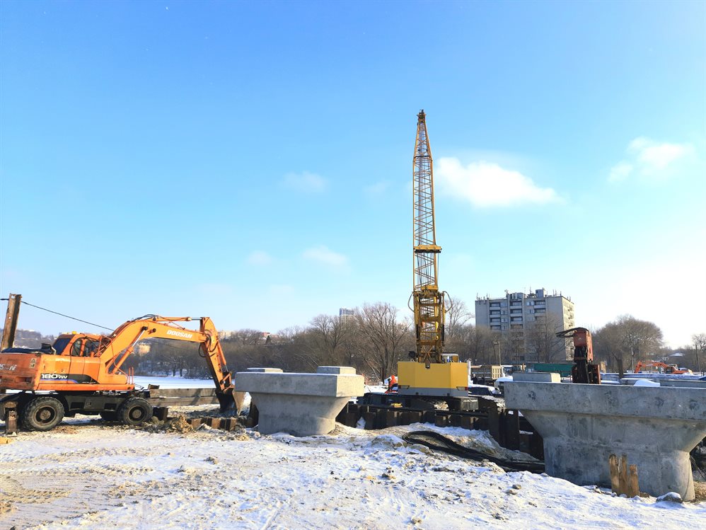 Опоры нового моста через Свиягу в Ульяновске готовы на 65%