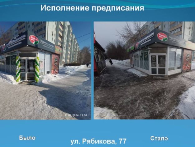 В Ульяновске пять субъектов бизнеса привлекли к ответственности за наледь у входа