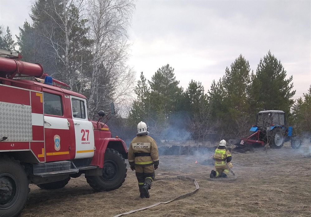 В новоспасском лесу прошли учения по тушению пожаров