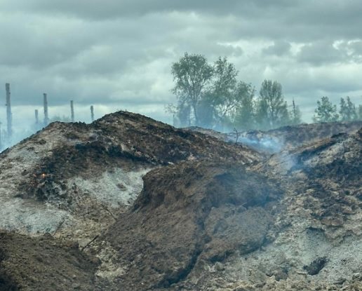 Несанкционированная свалка отходов загорелась в Заволжье