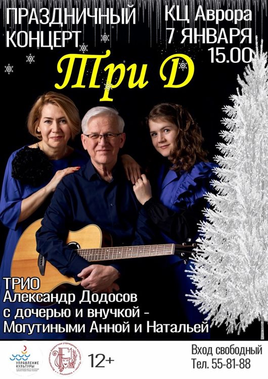 В Рождество в Ульяновске пройдет особый праздничный концерт трио «Три Д»