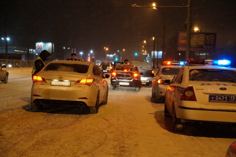 В Новый год в Ульяновске 34 водителя попались пьяными за рулем